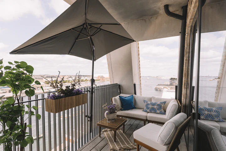 HSGOODS | Frida rectangular parasol with hoist and tilt 140 x 220 cm